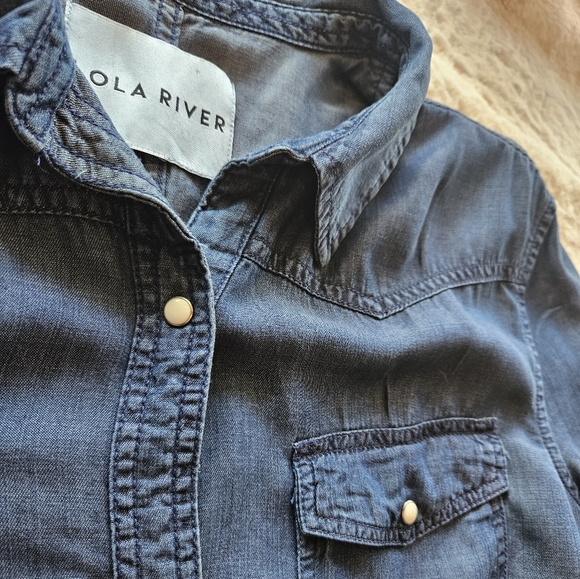 Denim Shirt by Lola River, Comfortable & Soft, Size Large, $20 - Picture 3 of 5